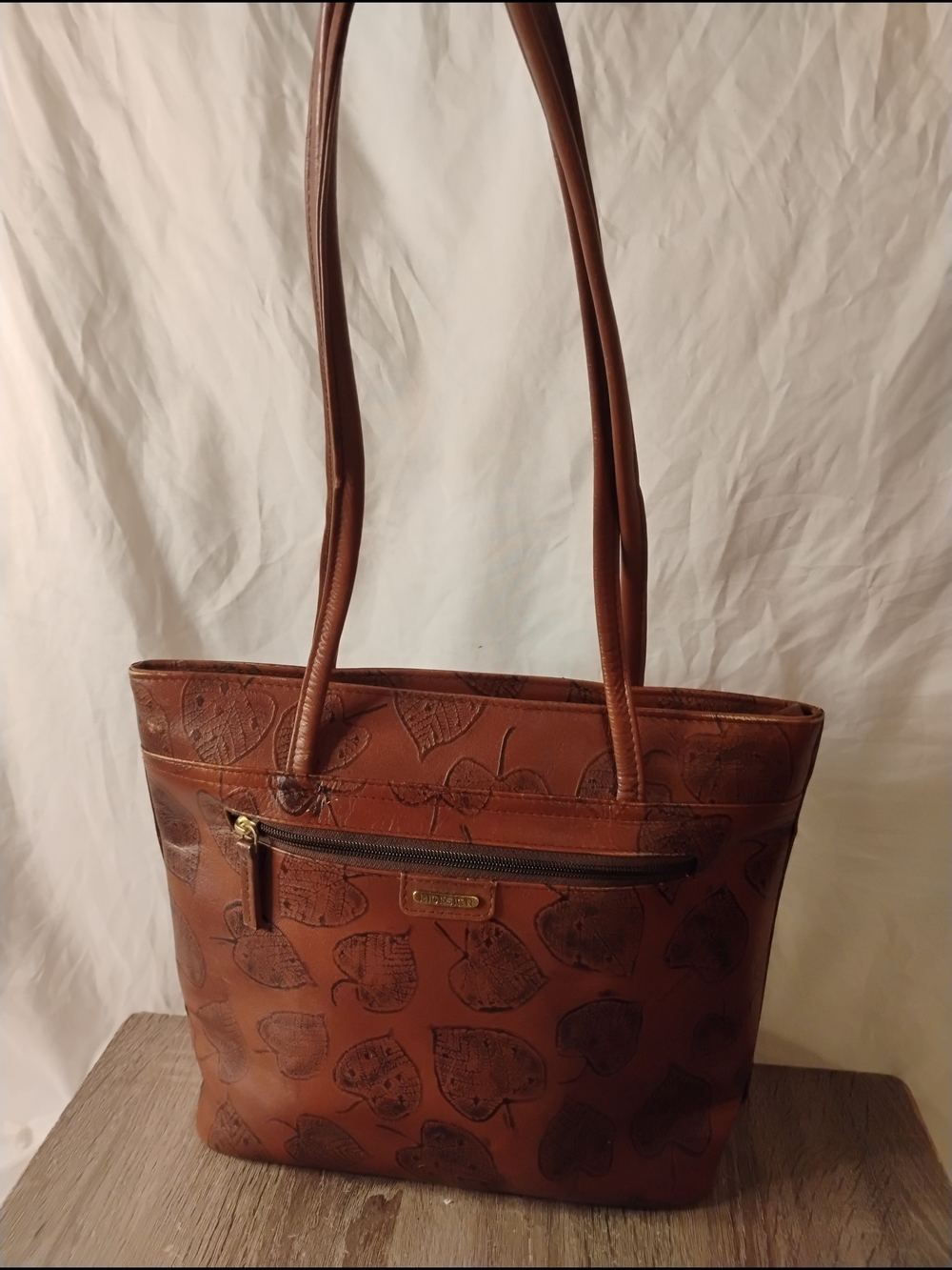 Hidesign Embossed Leather Shoulder Purse/Tote